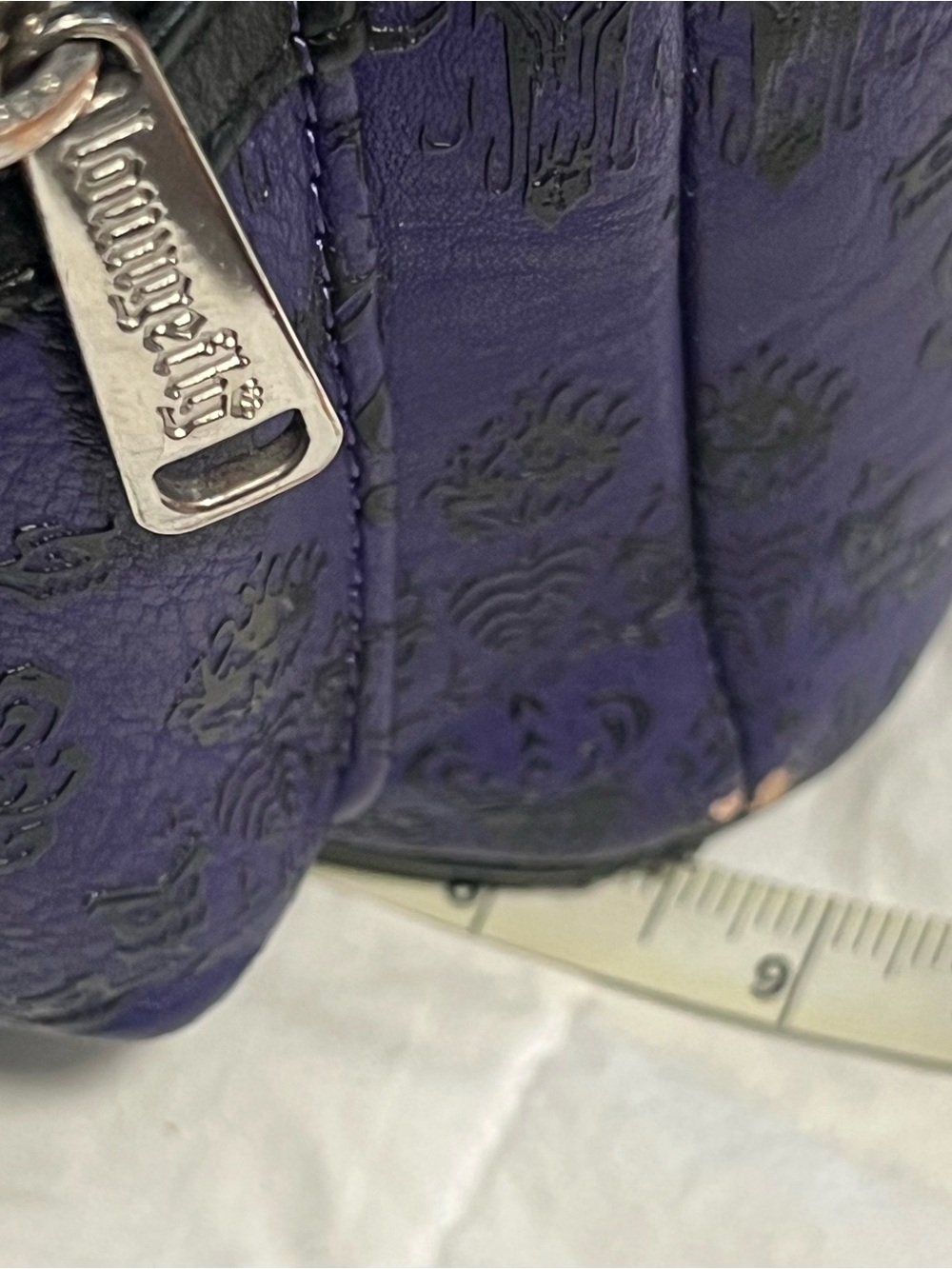 Loungefly Disney Parks Haunted Mansion Mini Backpack Purple/Black Used - Picture 6 of 8